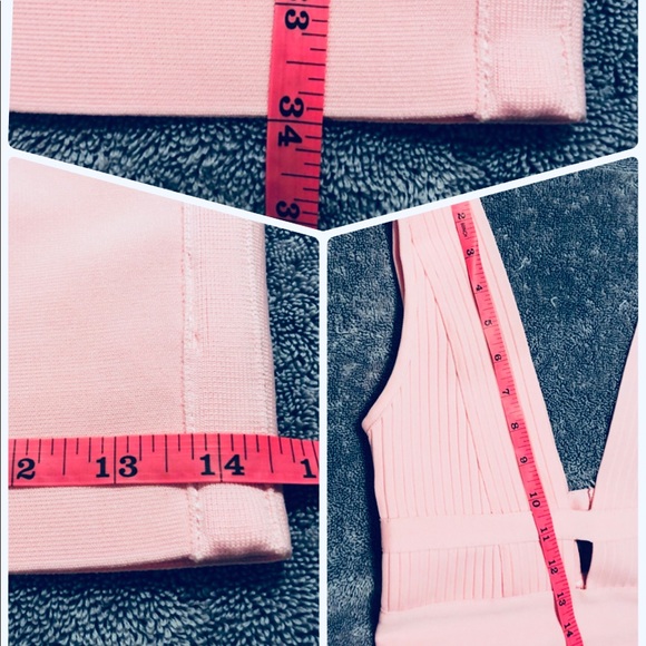 NWT XS Pink parfait authentic bandage fits size 2 Candy pink midi bodycon dress - Picture 6 of 15